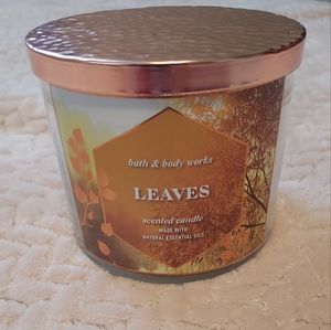 Bath & Body Works Leaves Candle 3 Wick